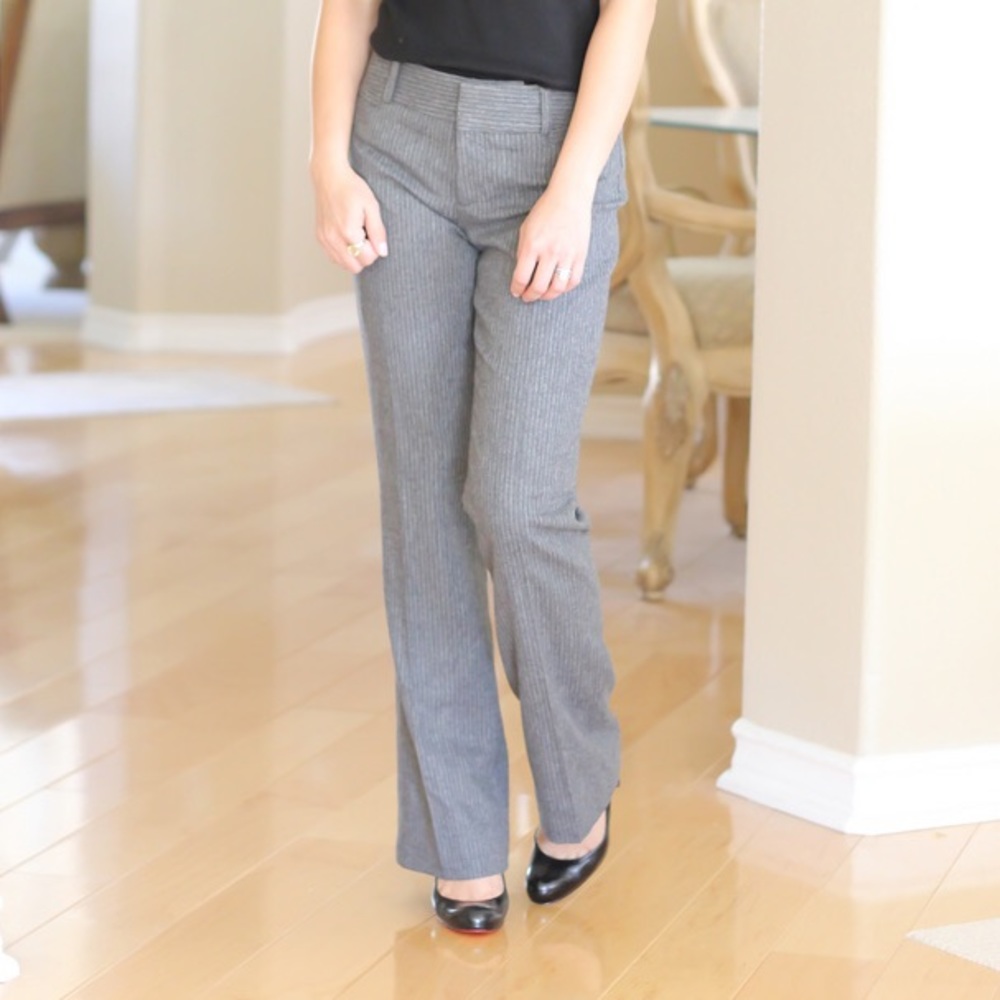 Banana Republic Gray and White Pinstripe Trousers